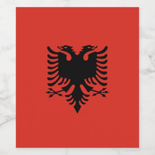 Étiquette Pour Bouteilles De Vin Drapeau albanais (Étiquettes simples)