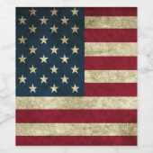 Étiquette Pour Bouteilles De Vin Drapeau américain (Étiquettes simples)