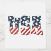 Étiquette Pour Bouteilles De Vin Drapeau américain (Étiquettes simples)