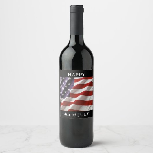 Étiquette Pour Bouteilles De Vin Drapeau américain (Devant)