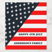 Étiquette Pour Bouteilles De Vin Drapeau Américain Étoiles Et Bandes (Étiquettes simples)