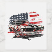 Étiquette Pour Bouteilles De Vin Drapeau américain patriotique (Étiquettes simples)