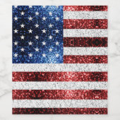 Étiquette Pour Bouteilles De Vin drapeau américain rouge blanc brillant parties sci (Étiquettes simples)