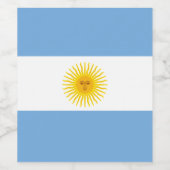 Étiquette Pour Bouteilles De Vin Drapeau Argentine (Étiquettes simples)