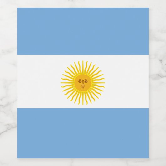 Étiquette Pour Bouteilles De Vin Drapeau Argentine (Étiquettes simples)
