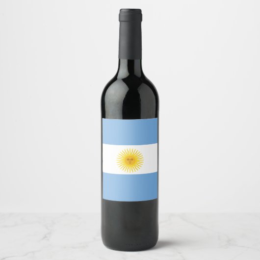 Étiquette Pour Bouteilles De Vin Drapeau Argentine (Devant)