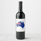 Étiquette Pour Bouteilles De Vin Drapeau australien (Devant)