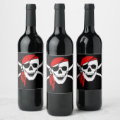 Étiquette Pour Bouteilles De Vin Drapeau crâne pirate (Bouteilles)