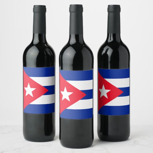 Étiquette Pour Bouteilles De Vin Drapeau Cuba (Bouteilles)