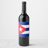 Étiquette Pour Bouteilles De Vin Drapeau Cuba (Devant)