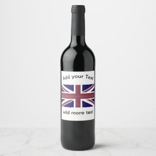 Étiquette Pour Bouteilles De Vin Drapeau d'Angleterre, Fête de l'indépendance de la