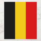 Étiquette Pour Bouteilles De Vin Drapeau de Belgique (Étiquettes simples)