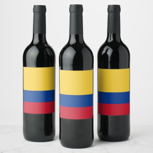 Étiquette Pour Bouteilles De Vin Drapeau de Colombie (Bouteilles)