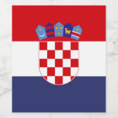 Étiquette Pour Bouteilles De Vin Drapeau de Croatie (Étiquettes simples)