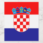 Étiquette Pour Bouteilles De Vin Drapeau de Croatie (Étiquettes simples)