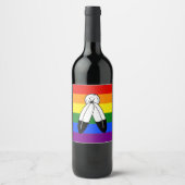 Étiquette Pour Bouteilles De Vin Drapeau de fierté bispirituel de SlipperyJoe's sym (Devant)