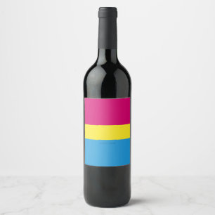 Étiquette Pour Bouteilles De Vin drapeau de fierté pansexuelle SlipperyJoe rose amb