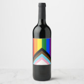Étiquette Pour Bouteilles De Vin Drapeau de fierté Progress de SlipperyJoe's six ba (Devant)