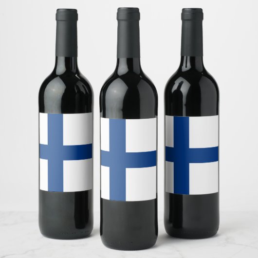 Étiquette Pour Bouteilles De Vin Drapeau de Finlande (Bouteilles)