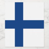 Étiquette Pour Bouteilles De Vin Drapeau de Finlande (Étiquettes simples)