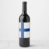 Étiquette Pour Bouteilles De Vin Drapeau de Finlande (Devant)