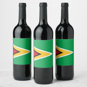 Étiquette Pour Bouteilles De Vin Drapeau de Guyana
