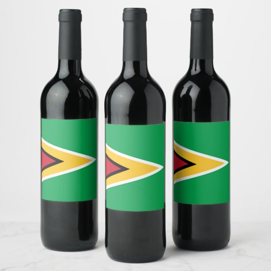 Étiquette Pour Bouteilles De Vin Drapeau de Guyana (Bouteilles)