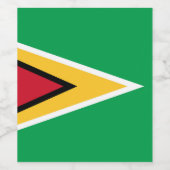 Étiquette Pour Bouteilles De Vin Drapeau de Guyana (Étiquettes simples)