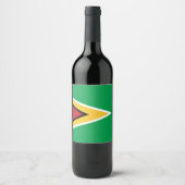 Étiquette Pour Bouteilles De Vin Drapeau de Guyana (Devant)
