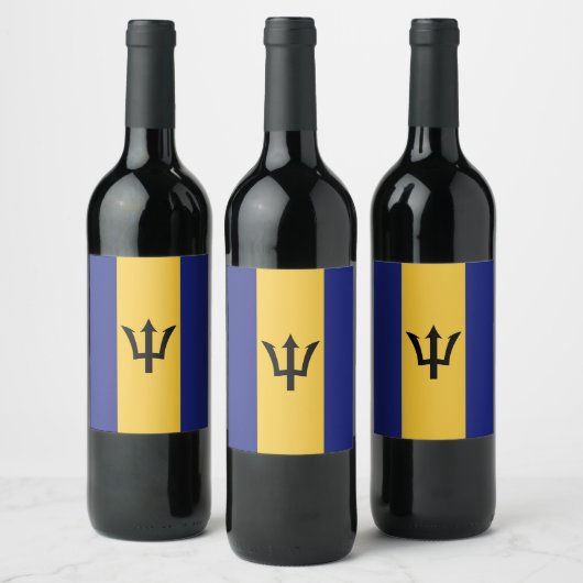 Étiquette Pour Bouteilles De Vin Drapeau de la Barbade (Bouteilles)