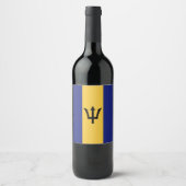 Étiquette Pour Bouteilles De Vin Drapeau de la Barbade (Devant)