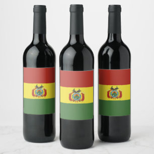Étiquette Pour Bouteilles De Vin Drapeau de la Bolivie