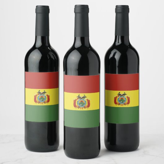 Étiquette Pour Bouteilles De Vin Drapeau de la Bolivie (Bouteilles)