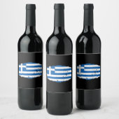 Étiquette Pour Bouteilles De Vin Drapeau de la Grèce (Bouteilles)