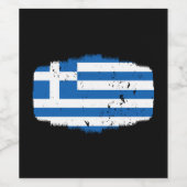 Étiquette Pour Bouteilles De Vin Drapeau de la Grèce (Étiquettes simples)