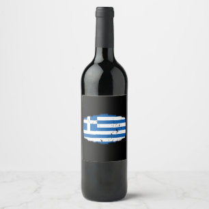 Étiquette Pour Bouteilles De Vin Drapeau de la Grèce