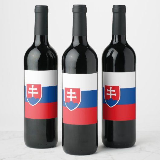 Étiquette Pour Bouteilles De Vin Drapeau de la Slovaquie (Bouteilles)