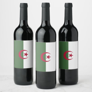 Étiquette Pour Bouteilles De Vin Drapeau de l'Algérie