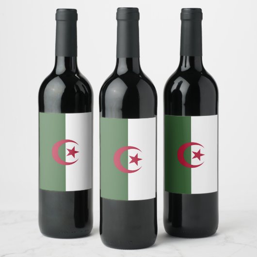 Étiquette Pour Bouteilles De Vin Drapeau de l'Algérie (Bouteilles)