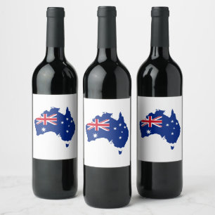 Étiquette Pour Bouteilles De Vin drapeau de l'Australie