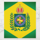 Étiquette Pour Bouteilles De Vin Drapeau de l'Empire du Brésil (Étiquettes simples)