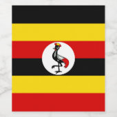 Étiquette Pour Bouteilles De Vin Drapeau de l'Ouganda (Étiquettes simples)