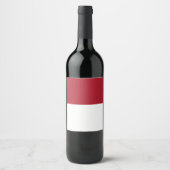 Étiquette Pour Bouteilles De Vin Drapeau de Monaco (Devant)