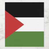 Étiquette Pour Bouteilles De Vin Drapeau de Palestine (Étiquettes simples)