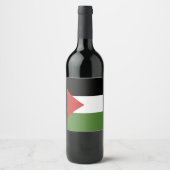 Étiquette Pour Bouteilles De Vin Drapeau de Palestine (Devant)