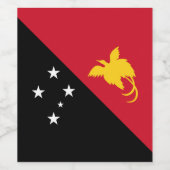 Étiquette Pour Bouteilles De Vin Drapeau de Papouasie-Nouvelle-Guinée (Étiquettes simples)