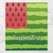 Étiquette Pour Bouteilles De Vin Drapeau de pastèque (Étiquettes simples)