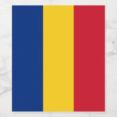 Étiquette Pour Bouteilles De Vin Drapeau de Roumanie (Étiquettes simples)