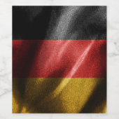 Étiquette Pour Bouteilles De Vin Drapeau de soie allemand (Étiquettes simples)