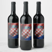 Étiquette Pour Bouteilles De Vin Drapeau de soie croate (Bouteilles)